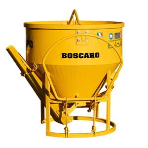 Conical concrete bucket with side chute